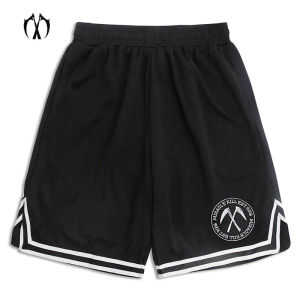 กางเกงขาสั้นหลวมลำลองสำหรับกางเกงบาสเกตบอลกีฬาระบายอากาศลายใบไม้สี่แฉกนำโชคแฟชั่นใหม่ฤดูร้อนฆ่า