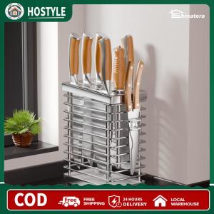 Stainless Steel Countertop Storage Space Saving Cutlery Display Organizer Hollow Iron Wire for Kitchen Countertop