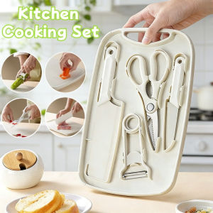 Portable Kitchen Tool Set Multi Function Food Prep Cutter Peeler Slicer Stainless Steel Outdoor Camping Picnic
