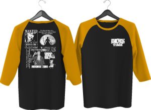 KAOS RAGLAN PRIA WARNA SABLON ZORO 2\ KAOS RAGLAN PRIA LENGAN 3\4 ATASAN PRIA / KAOS MURAH / KAOS DISTRO / KAOS SIMPLE / T-SHIRT PRIA