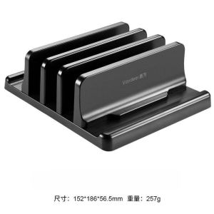 Thickened 3 in 1 Vertical Laptop Stand Adjustable Dual Slot Tablet Phone Desktop Laptop PVC Stand Dock Up To 17.3 Inch