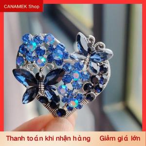 CS Valentine Của Sang Trọng Màu Xanh Đỏ Pha Lê Tình Yêu Trái Tim Trâm Cài Cho Phụ Nữ Rhinestone Bướm Đảng Trâm Pins Những Người Yêu Thích Đồ Trang Sức Quà Tặng
