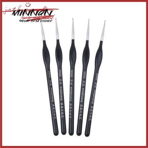 [minnan] 5Pcs 00000 Precision Fine Tip Paint Brush Set For Acrylic Models Mini Miniature Detail Nylon Hair Thin Extra Fine Paintbrushes