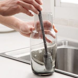 Cọ Rửa Bình Silicon Đầu Mềm Đa Năng – Combo 2 Cây – Dụng Cụ Vệ Sinh Ly Cốc Bình Sữa Không Trầy