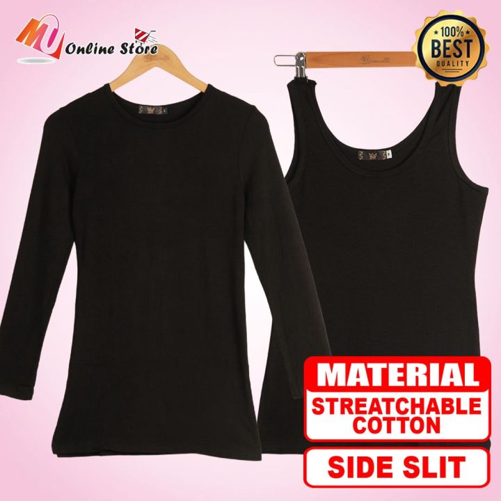 MU INNER BAJU LABUH DAN SINGLET FESYEN WANITA / WOMEN INNERWEAR / INNER  LENGAN PANJANG 312 / SINGLET DEWASA 313