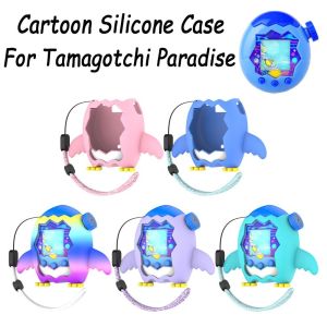 OKKFINE Cartoon Penguin Games Console Protective Case Silicone with Lanyard Console Cover Sleeve Anti-Scratch Skin Protector for Tamagotchi Paradise Virtual Electronic Pet Game