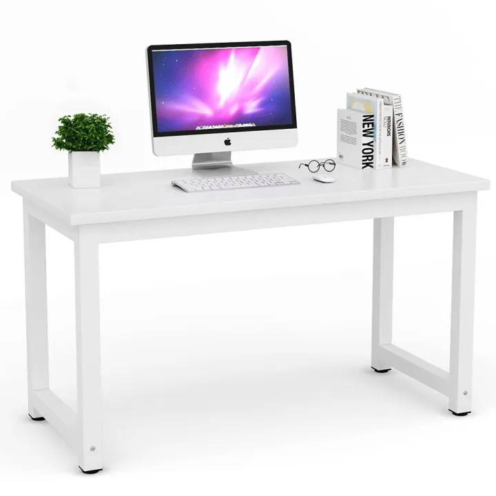 White(120/140*60*74CM)Home%20Office%20Desk%20Desktop%20Computer%20Table%20Notebook%20Table%20Installation%20Simple%201.6CM%20Thick%20Solid%20Wood%20Study%20Table%20-%20Image%209