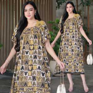 Daster Rayon Motif Grafis Modern Fuji untuk Bumil dan Wanita Kekinian
