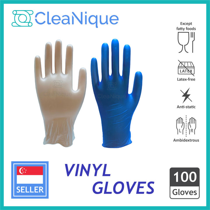 Disposable Vinyl Gloves Food Grade Kitchen Baking Cooking Use [100