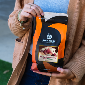 Nutty Macadamia Premium Flavored Coffee Beans - Bean Block