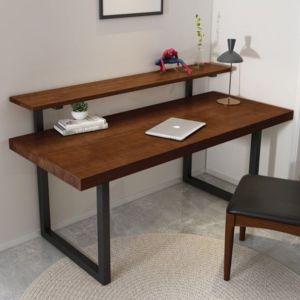 [PRE-ORDER] [Factory Direct: HC] Home Office Computer Table Laptop Table Study Desk Writing Desk Fully solid wood pine wood from NZ metal legs support Stable and sustainable实木电脑桌工作台书桌(ETA: 1mth)