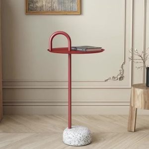 Sacesr Creative Terrazzo Coffee Table Minimalist Sofa Side Round Coffee Table Modern Home Decor Aesthetic Tables Interior Furniture H5K8Q