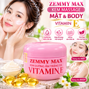 Kem Massage  Kem dưỡng Ẩm VITAMIN E ZEMMY MAX  Hỗ trợ dưỡng ẩm làm mềm và dưỡng trắng da.