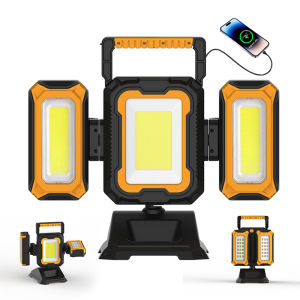 Rechargeable Work Light 4400mAh Foldable&360 ° Rotatable Portable LED Worklight with Hooks for Jobsite Garage Car Repairing