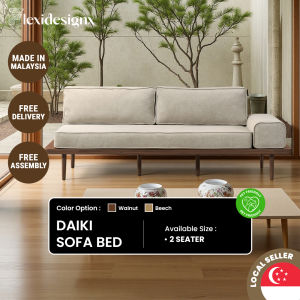 Flexidesignx DAIKI 2 Seater Sofa Bed Pet Friendly Sofa Solid Wood Sofa Washable Fabric