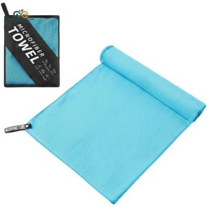 2Pcs Gym Towel Super Absorbent Microfibre Travel Towel with Carrying Bag Fast Drying for Camping Backpacking Hiking Yoga Swimming [Winnereco Lifestyle]