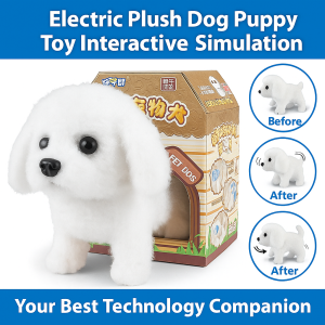 Electric simulation dog Intelligent robot dog Plush toy dog Barking and walking Doll doll