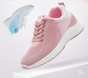Clara.Womens Sneakers Korean Pink Rubber Shoes for Women Running Sports Shoes B358