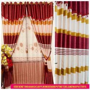 Gorden Pintu dan Jendela poni gabung Smokring motip salur Bahan Floking Mewah premium kode boneto