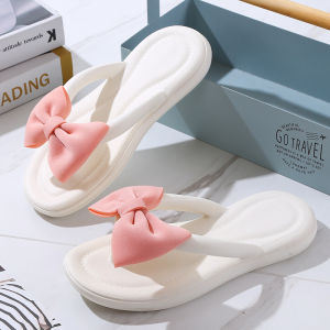 [Free Shipping] Eva Slippers WomenS Slippers Thick-Soled Non-Slip Fashionable For Outdoor Wear With A Bow Design And A Style Suitable For Home Use