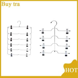 [Buytra] 6-Tier Skirt Pants Shorts Hangers Space Saving No Slip Storage Metal Skirt Rack