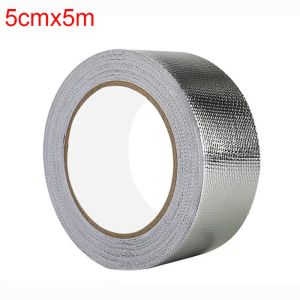WININ 5/10/20M Fiberglass Aluminum Foil Tape Self-Adhesive High Temperature Fireproof Tape Silver Aluminum Foil Tape