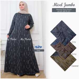 Baju Gamis Ukuran Big Size Misel Dress Bahan Michela Jeans Fashion Muslimah Model Kekinian | GOODSAJI HIJABSTUFF