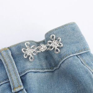 JPTD Chinese Knotting Chinese Knot Button Tightener Waist Buckle Button Clasps Jean Buttons for Loose Jeans Elegant Waist Clip Jean Fit Tighten Buckles