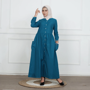 Gamis Wanita Dress Muslim Outer Busui Friendly midi dress kekinian