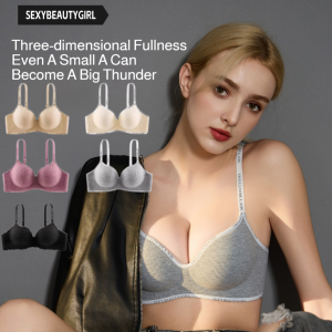 Non-marking Underwear Women Small Breasts Gathered Large Letters Straps to Close the Vice Breasts Flat Chest Special Bra Set无痕字母内衣