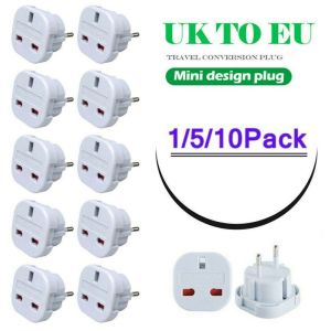 LINSBAYWU 1/5/10pcs Phổ Châu Âu Châu Âu Sạc điện Nối ổ cắm ANH để EU Chuyển Đổi Du lịch Adapter Ổ cắm Cắm