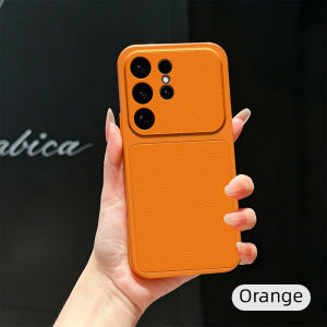 Case For Samsung Galaxy S26 Ultra S25 Edge S24 S23 S22 S21 Plus S20 FE 5G Phone Shell Luxury Plating Leather Texture Shockproof Camera Protective Back Cover