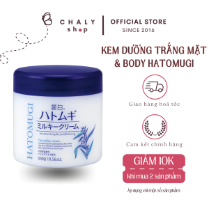 Kem dưỡng trắng da ý dĩ Hatomugi Moisturizing & Conditioning The Milky 300g Nhật Bản