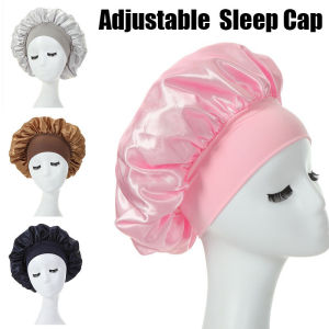 1PC High Elasticity Sleep Cap Long Hair Care Women Sleep Hat Silk Head Wrap Adjustable Hair Care Cap