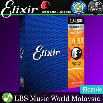 Elixir 12002 Nanoweb Electric Guitar String Nickel Plated Steel Super Light (9-42) 12002 12027 12052 12077 12102