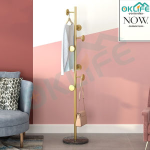 [OKLIFE. SG]Marble high quality polished gold iron bedroom clothes hanger nordic marble coat hanger