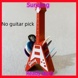 SQ Stationery [Flash Sale] 3D in Guitar Picks chủ Box Organizer hiển thị trường hợp guitar Pick lưu trữ Box thiết kế di động lưu trữ giải pháp
