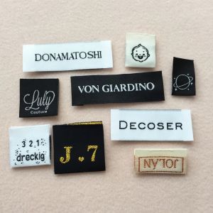 1000pcs/lot Custom Brand Name Clothing Woven Label Garment Fabric Label with Logo 2x5cm End Fold/Center Fold High Quality