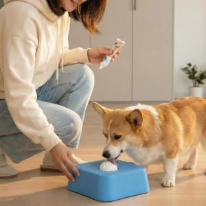 OOC Anti-Slip Dog Licking Bowl Large Capacity Rolling Licking Pet Slow Feeder Funny Spill-Proof Pet Feeder Puppy Training