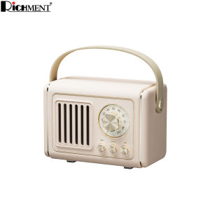 RICHMENT Retro Mini Wireless Bluetooth Speaker Portable Speakers with FM Radio Support USB/TF Card/AUX Vintage Radio Bluetooth Speaker for Kitchen Desk Bedroom Office Outdoor Retro Gifts