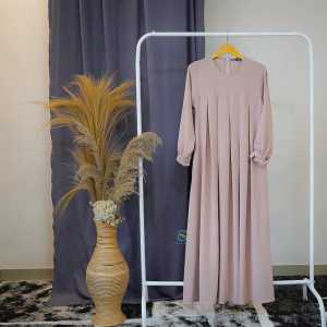 waffa dress || fashion muslim wanita || bahan crinkle airflow premium || size S M L XL