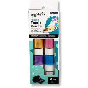 Mont Marte Metallic Fabric Paint Set Signature 8pc x 20ml (0.68 US fl.oz)