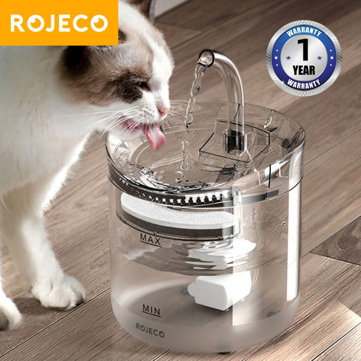 ROJECO Cat Water Fountain Filter Automatic Sensor Drinker