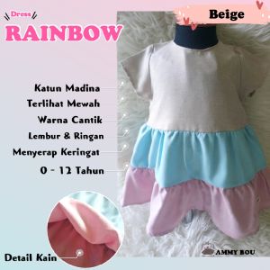 Amimommy RAINBOW Dress Untuk Bayi dan Anak Perempuan mulai 0 - 12 Tahun