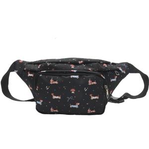 Dung tích lớn Túi Đeo Hông Nhật Bản dễ thương Dachshund mô hình Crossbody Túi đeo thắt lưng giản dị ngoài trời Túi dây đeo ngực cho phụ nữ