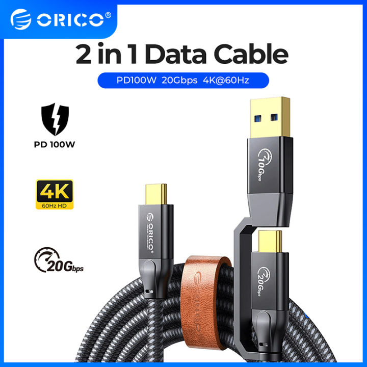 2 Trong 1 Usb C để Usb C Usb Một Orico 20gbps Usb C Cáp Dữ Liệu 100 Wát Giao Hàng điện Cáp Sạc