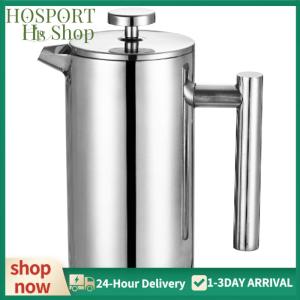 【HPS】 เครื่องชงกาแฟสแตนเลสสตีลพกพาสำหรับแคมป์ปิ้งและเดินทางพร้อมดีไซน์ทนทาน