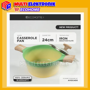 Panci Casserole 24 cm Ecohome Cookware Greblon Ceramic Anti Lengket