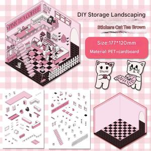 3D three-dimensional landscaping stickers Korean style high-value scene stickers DIY decorative scene collage stickers