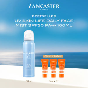 [34% SAVINGS | Complimentary 15ml] Lancaster UV Skin Life Daily Face Mist SPF30 PA+++ 100ml + Complimentary 3 x 5ml Bestselling Sun Perfect Unifying Serum SPF50ml